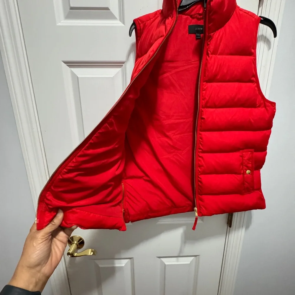 J.Crew size M red puffer down vest